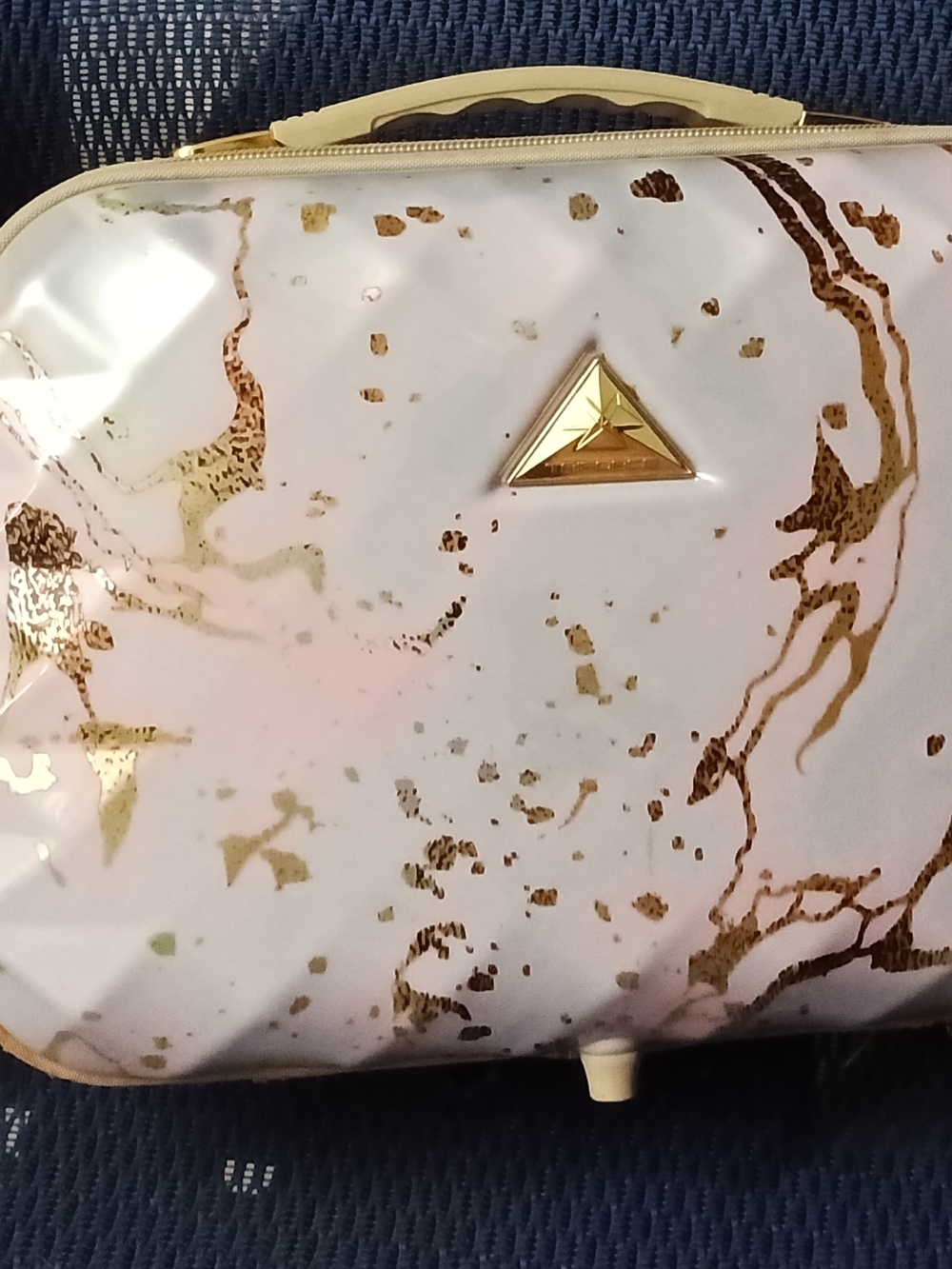 Triforce Hardside Beauty Case in the "Rose Gold Marble" design